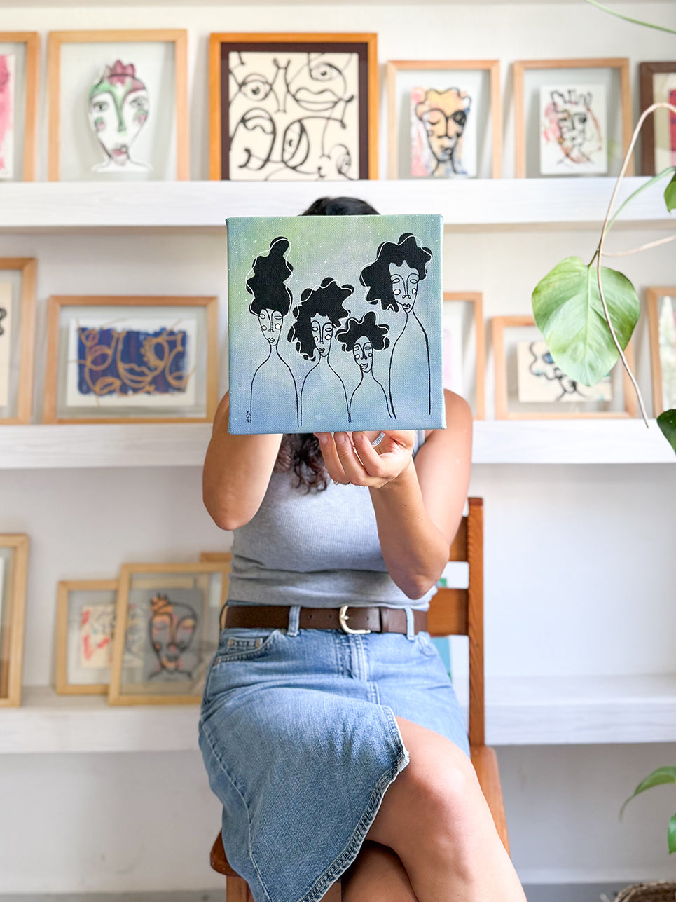 Kanvas Renkli Portre Serisi - 34