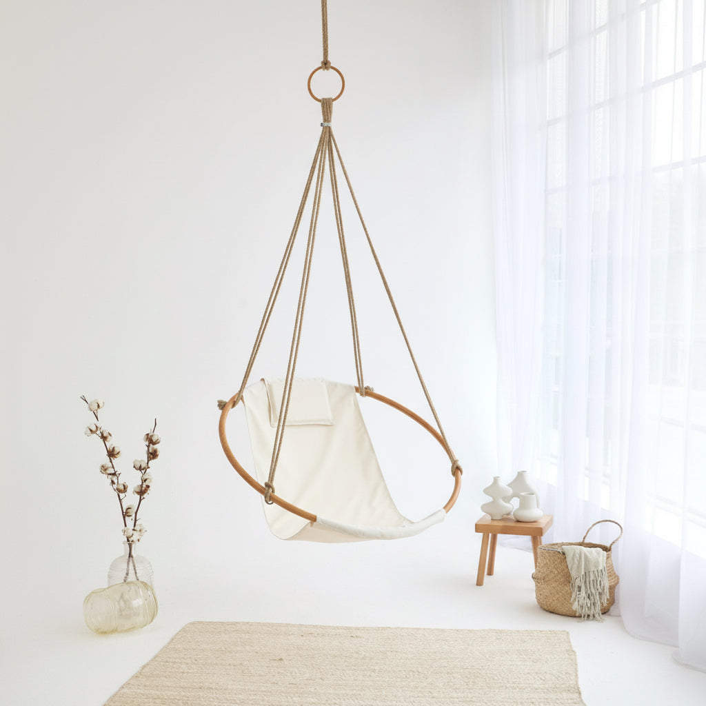 Kanvas Salıncak - Tik Ağacı Kaplama