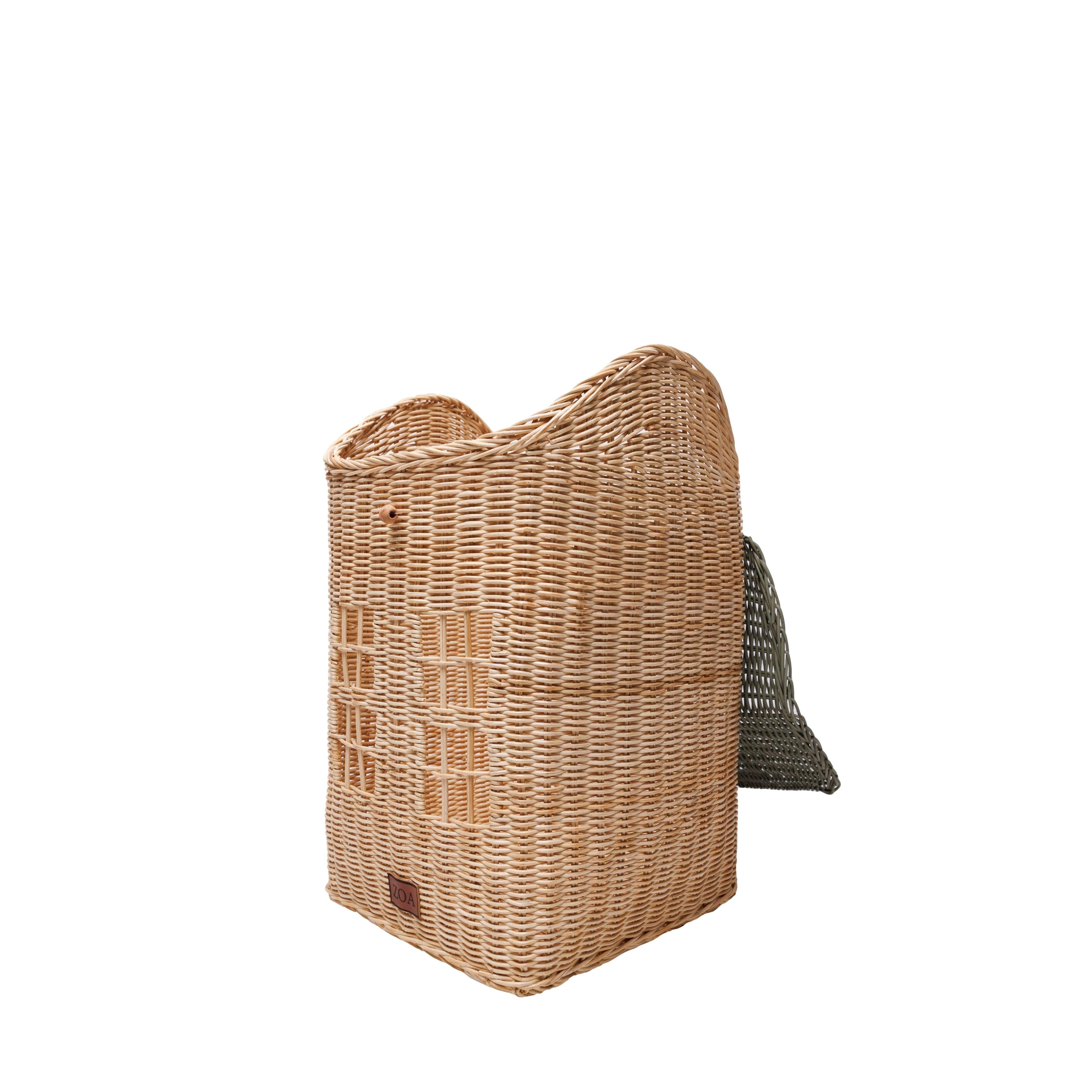 Kapaklı Ev Rattan Oyuncak Sepeti