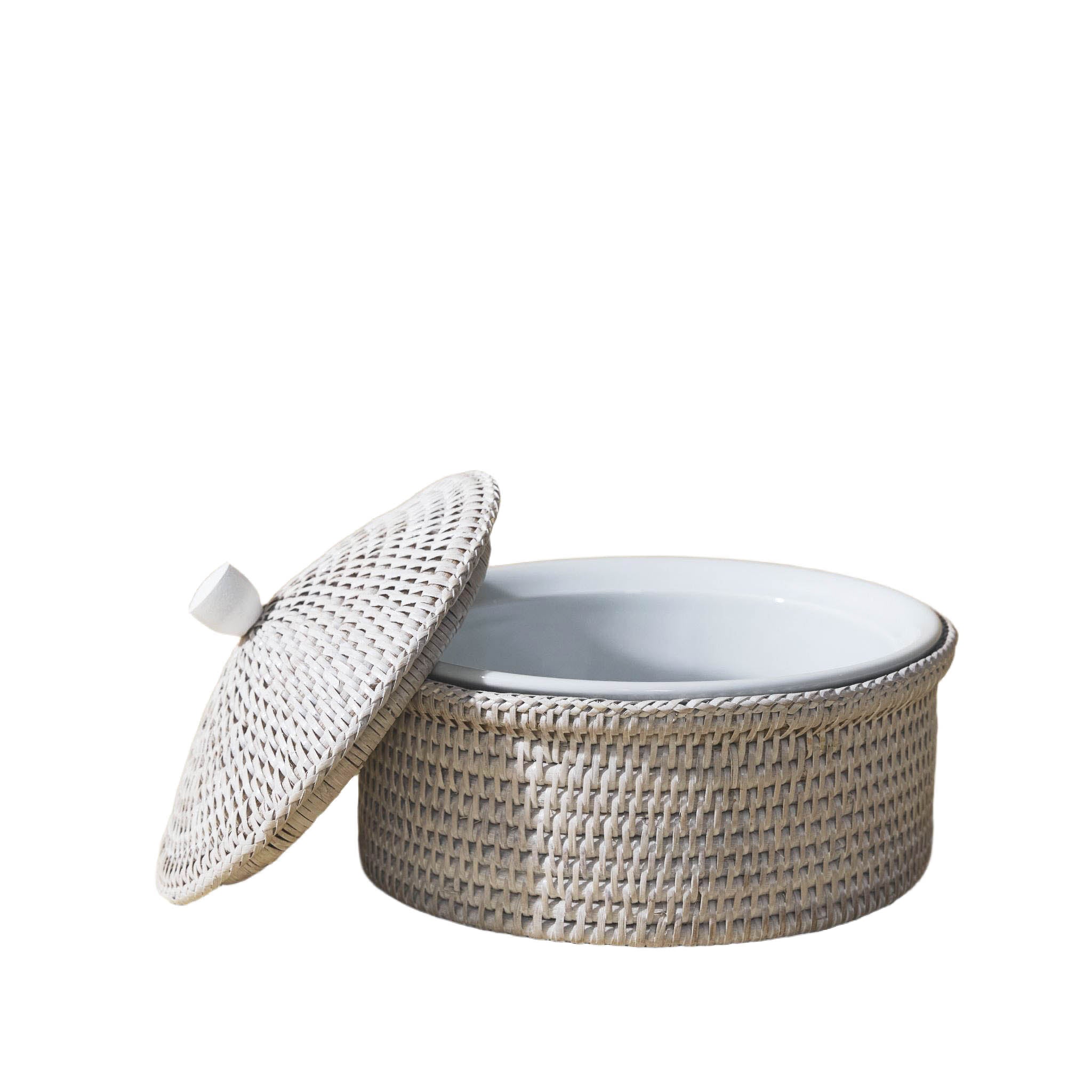 Kapaklı Yuvarlak Rattan Fırın Kabı