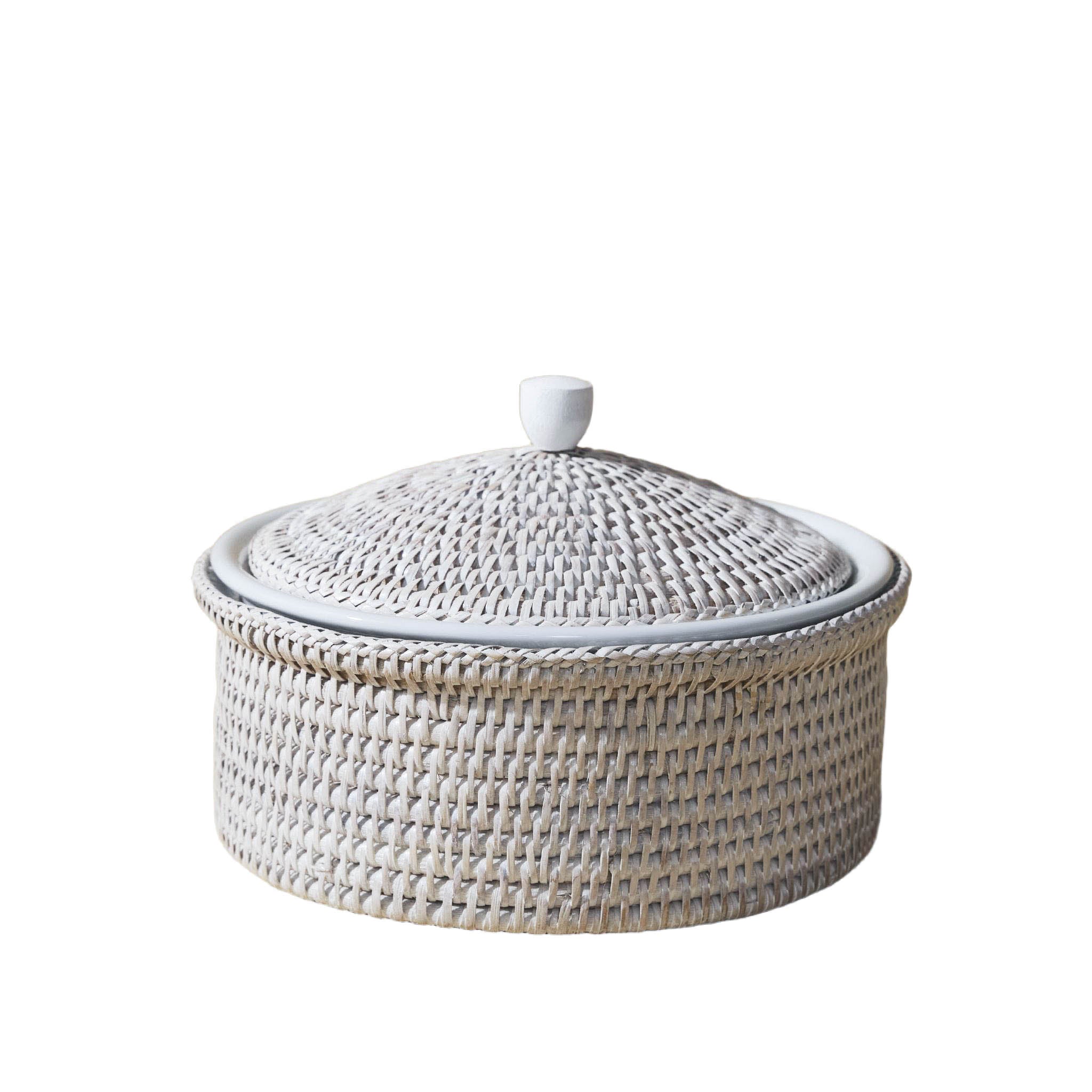 Kapaklı Yuvarlak Rattan Fırın Kabı