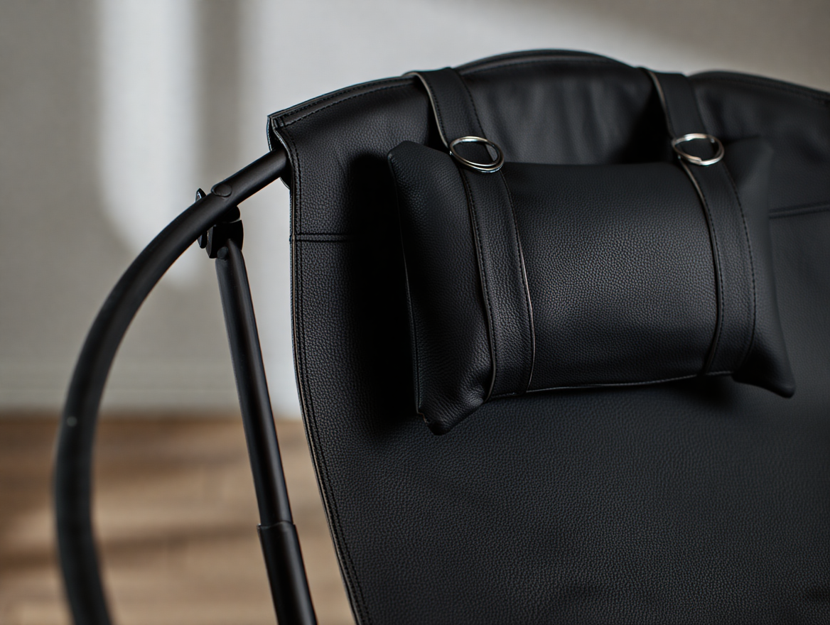 Katlanır Deri Sandalye - Siyah