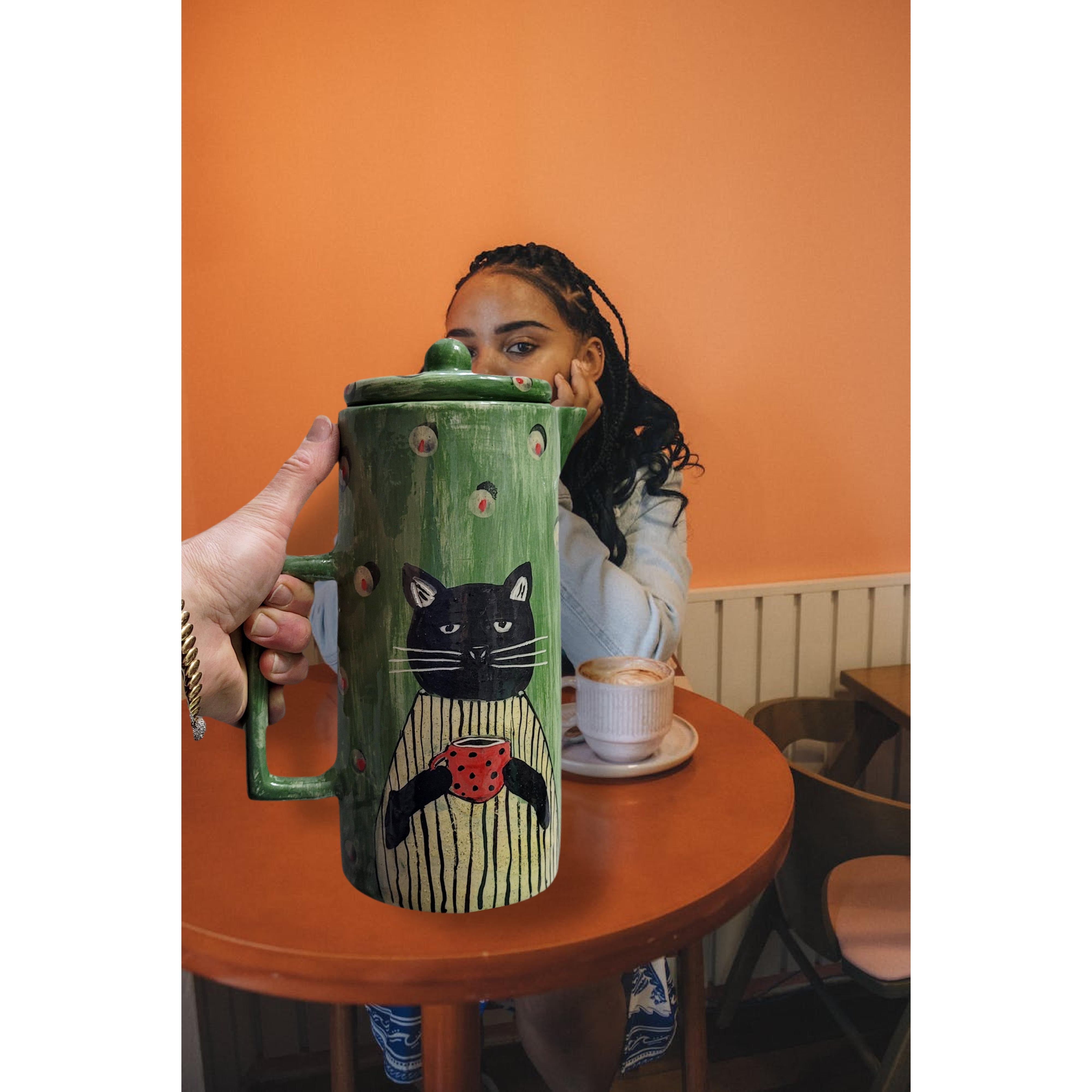 Kedili Seramik Sürahi-Sürahi-Sesiber-NowShopFun