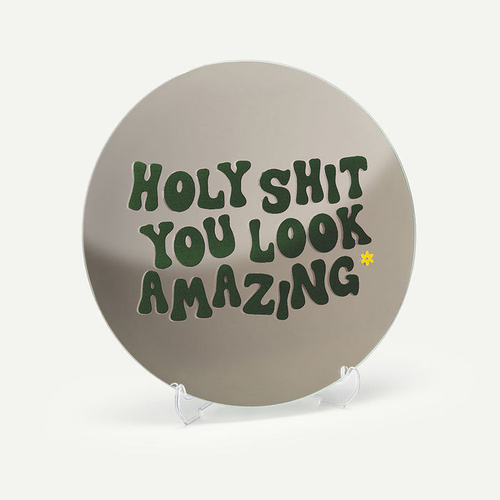 Kendi Aynanı Tasarla / Yuvarlak Ayna-Ayna-Color Reflect-Yuvarlak Ayna-Holy Shit Sticker-Haki-NowShopFun