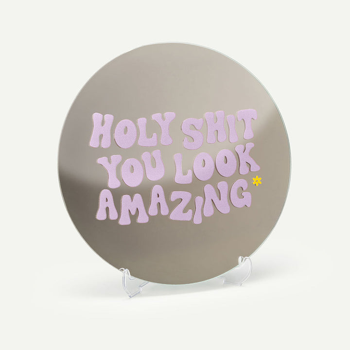 Kendi Aynanı Tasarla / Yuvarlak Ayna-Ayna-Color Reflect-Yuvarlak Ayna-Holy Shit Sticker-Lila-NowShopFun