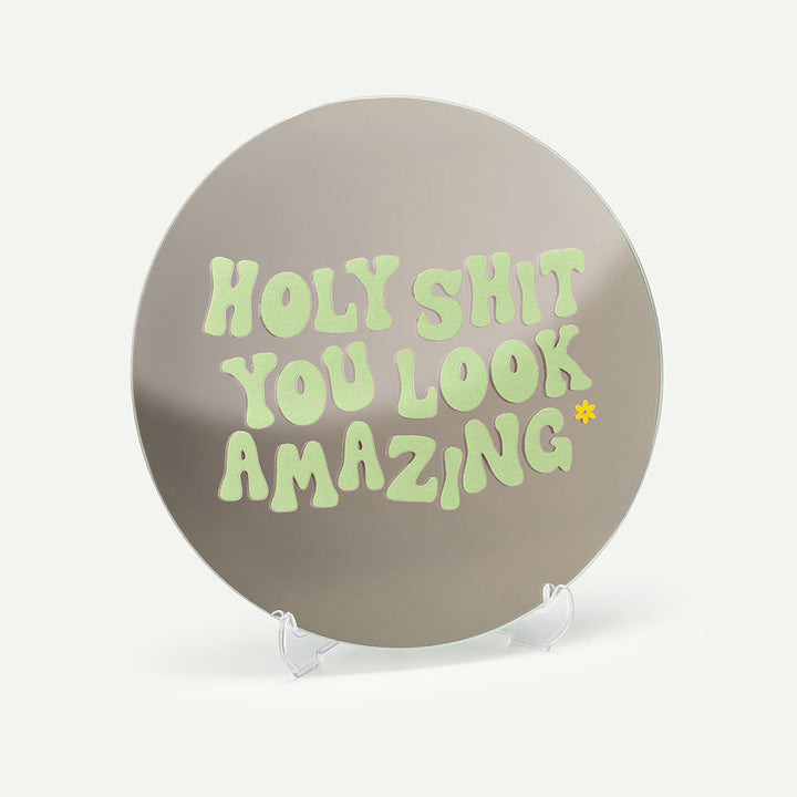 Kendi Aynanı Tasarla / Yuvarlak Ayna-Ayna-Color Reflect-Yuvarlak Ayna-Holy Shit Sticker-Pastel Yeşil-NowShopFun