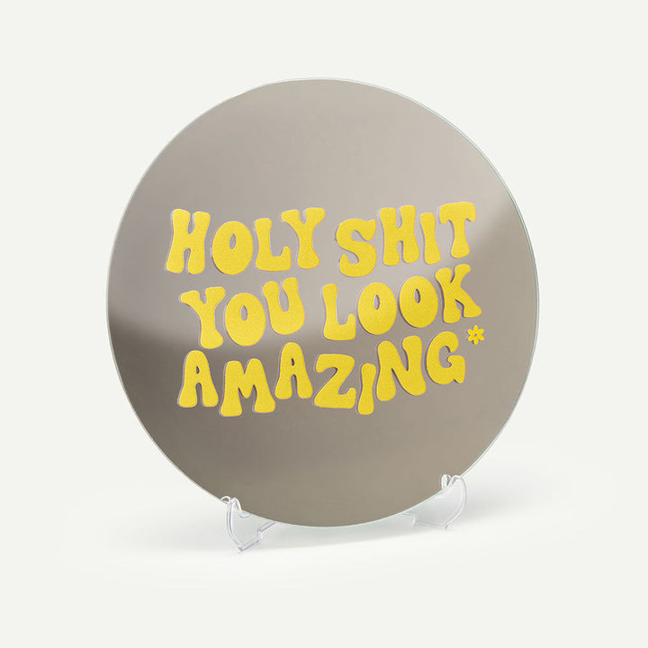 Kendi Aynanı Tasarla / Yuvarlak Ayna-Ayna-Color Reflect-Yuvarlak Ayna-Holy Shit Sticker-Sarı-NowShopFun