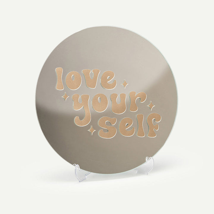 Kendi Aynanı Tasarla / Yuvarlak Ayna-Ayna-Color Reflect-Yuvarlak Ayna-Love Yourself Sticker-Bej-NowShopFun