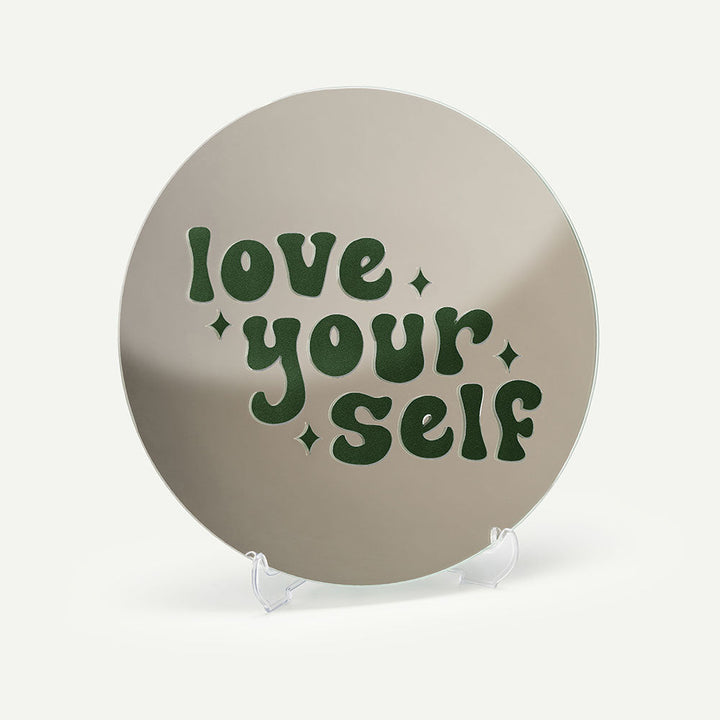 Kendi Aynanı Tasarla / Yuvarlak Ayna-Ayna-Color Reflect-Yuvarlak Ayna-Love Yourself Sticker-Haki-NowShopFun