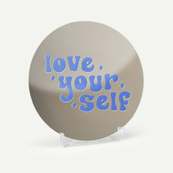 Kendi Aynanı Tasarla / Yuvarlak Ayna-Ayna-Color Reflect-Yuvarlak Ayna-Love Yourself Sticker-Lacivert-NowShopFun