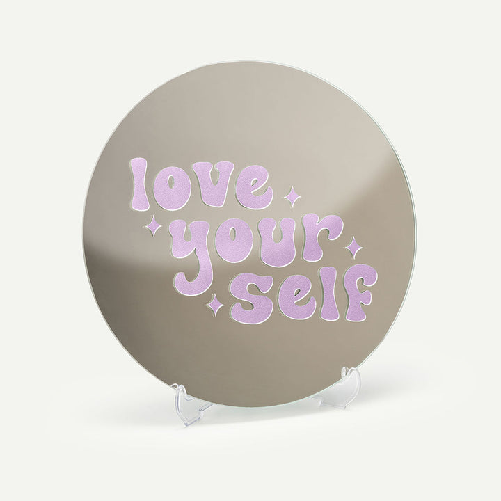 Kendi Aynanı Tasarla / Yuvarlak Ayna-Ayna-Color Reflect-Yuvarlak Ayna-Love Yourself Sticker-Lila-NowShopFun