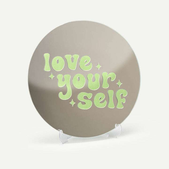 Kendi Aynanı Tasarla / Yuvarlak Ayna-Ayna-Color Reflect-Yuvarlak Ayna-Love Yourself Sticker-Pastel Yeşil-NowShopFun