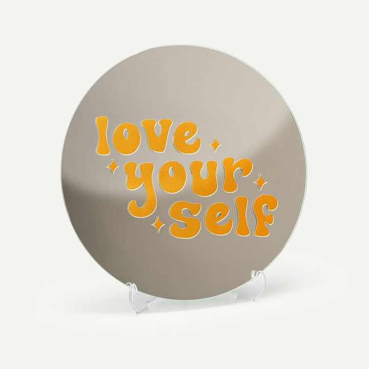 Kendi Aynanı Tasarla / Yuvarlak Ayna-Ayna-Color Reflect-Yuvarlak Ayna-Love Yourself Sticker-Turuncu-NowShopFun