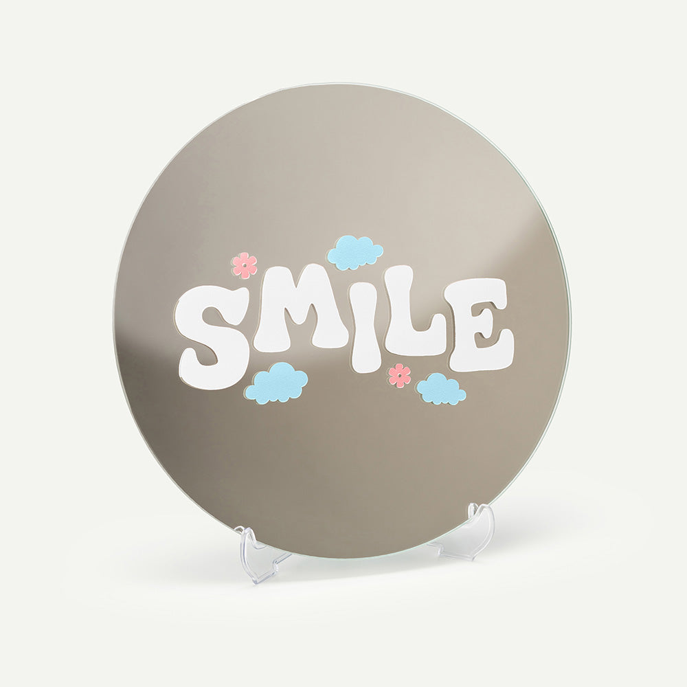 Kendi Aynanı Tasarla / Yuvarlak Ayna-Ayna-Color Reflect-Yuvarlak Ayna-Smile Sticker-Beyaz-NowShopFun