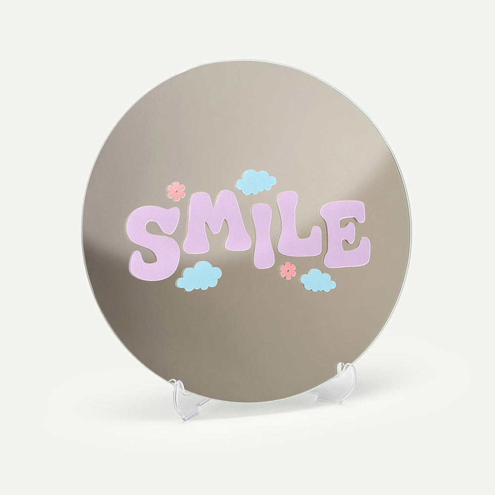 Kendi Aynanı Tasarla / Yuvarlak Ayna-Ayna-Color Reflect-Yuvarlak Ayna-Smile Sticker-Lila-NowShopFun