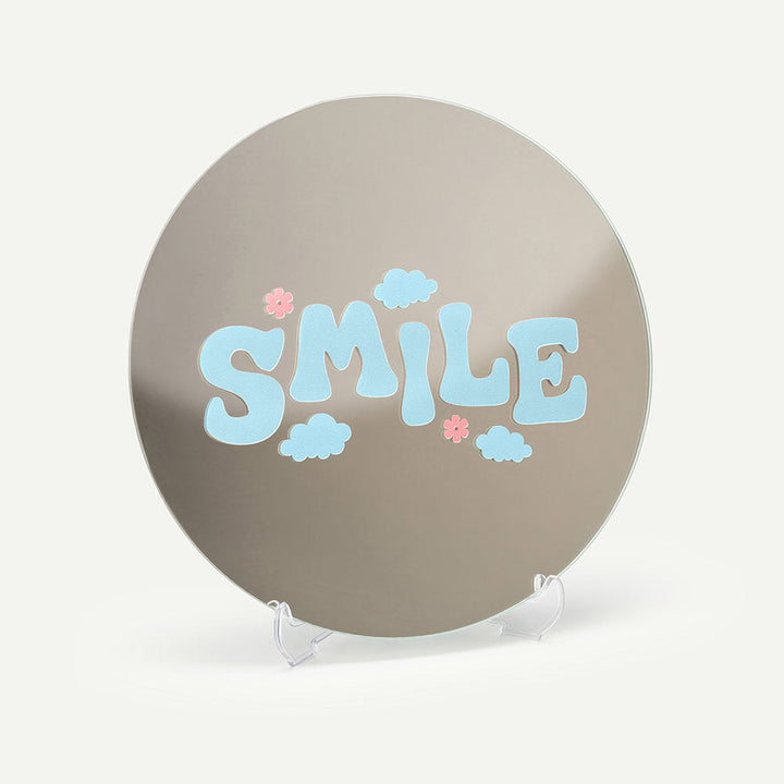Kendi Aynanı Tasarla / Yuvarlak Ayna-Ayna-Color Reflect-Yuvarlak Ayna-Smile Sticker-Pastel Mavi-NowShopFun