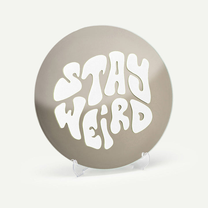 Kendi Aynanı Tasarla / Yuvarlak Ayna-Ayna-Color Reflect-Yuvarlak Ayna-Stay Weird Sticker-Beyaz-NowShopFun