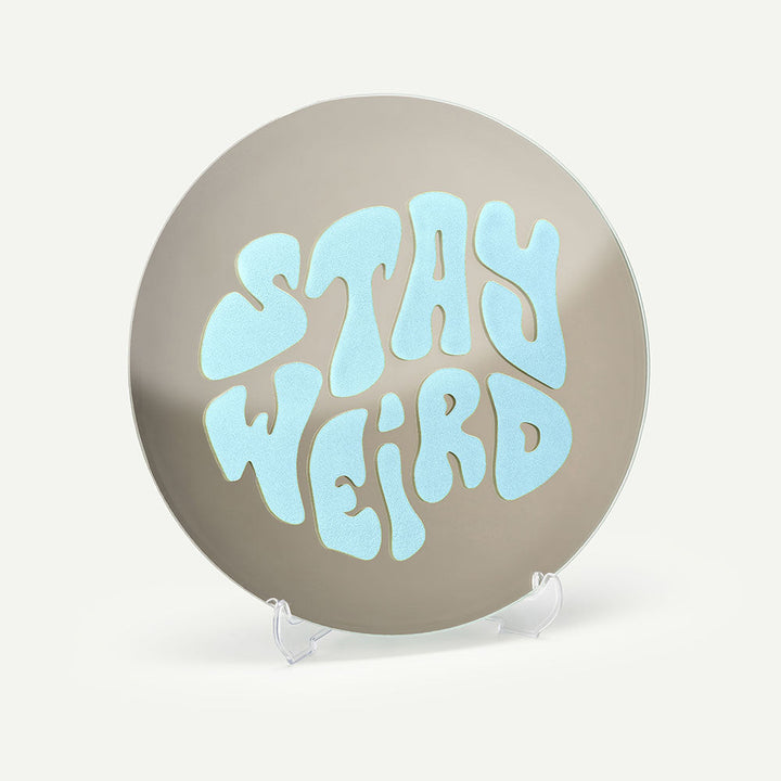Kendi Aynanı Tasarla / Yuvarlak Ayna-Ayna-Color Reflect-Yuvarlak Ayna-Stay Weird Sticker-Pastel Mavi-NowShopFun
