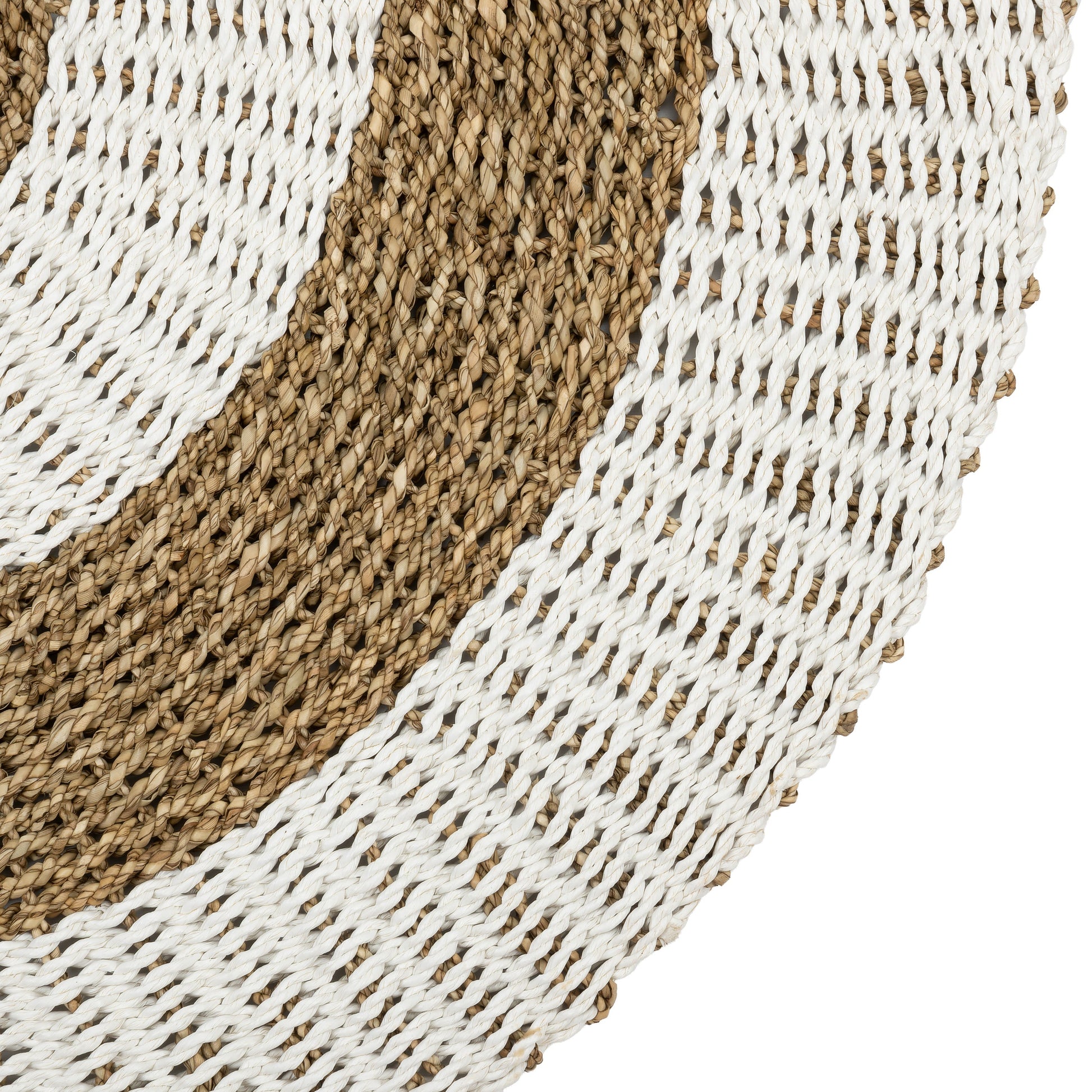 Kilim Jüt Naturel Beyaz Çizgili D.100 cm