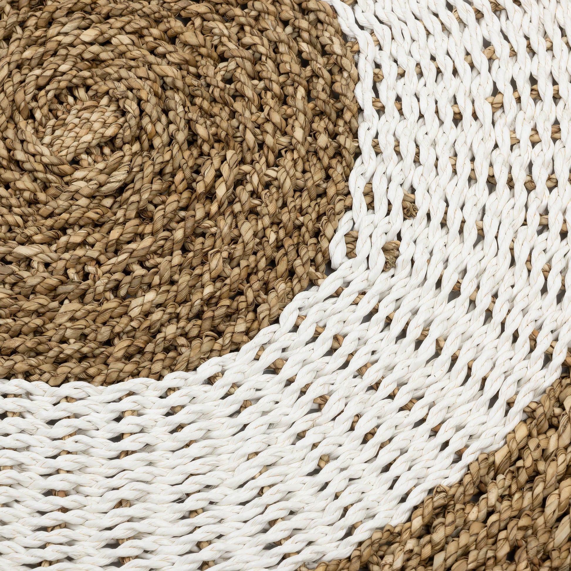 Kilim Jüt Naturel Beyaz Çizgili D.100 cm