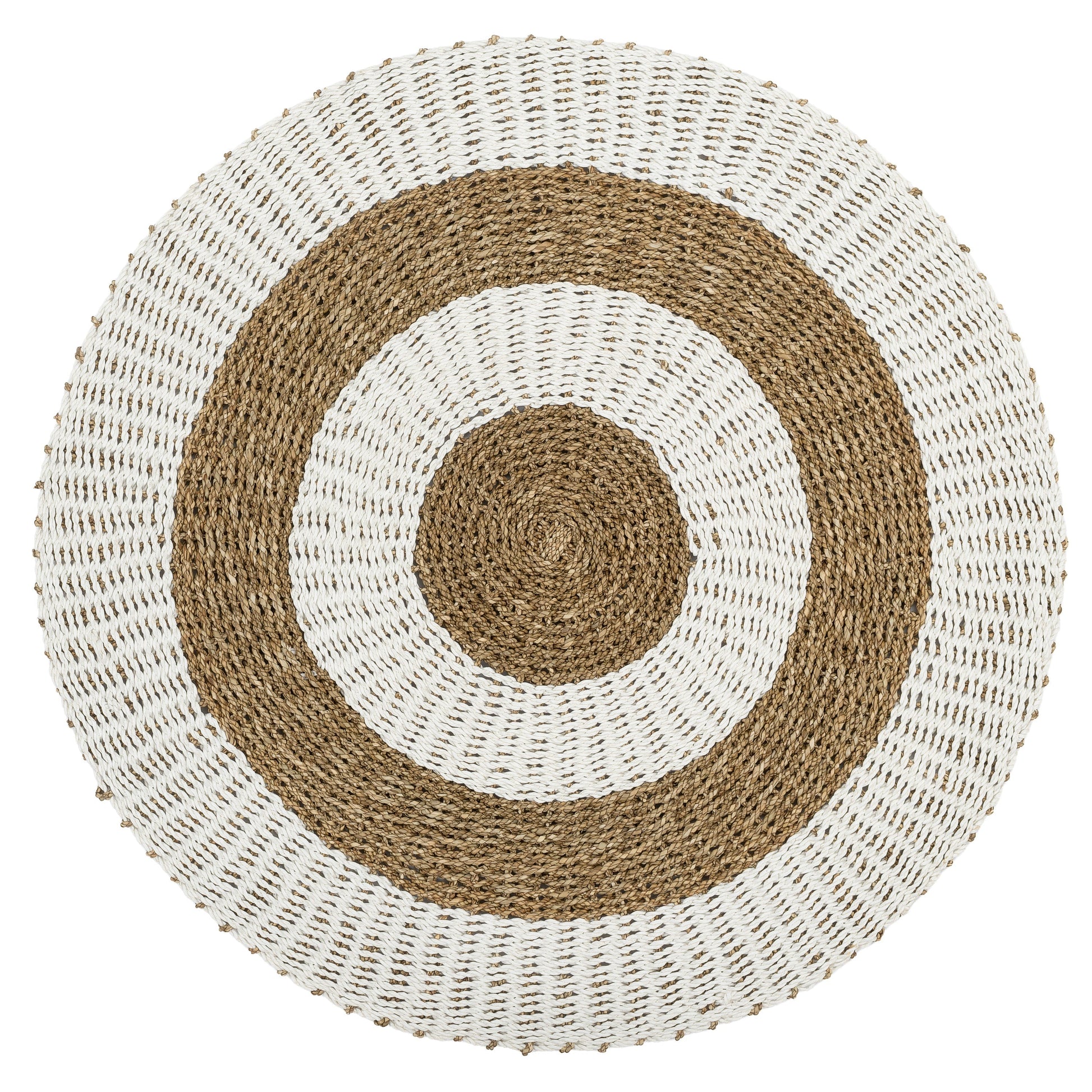 Kilim Jüt Naturel Beyaz Çizgili D.100 cm