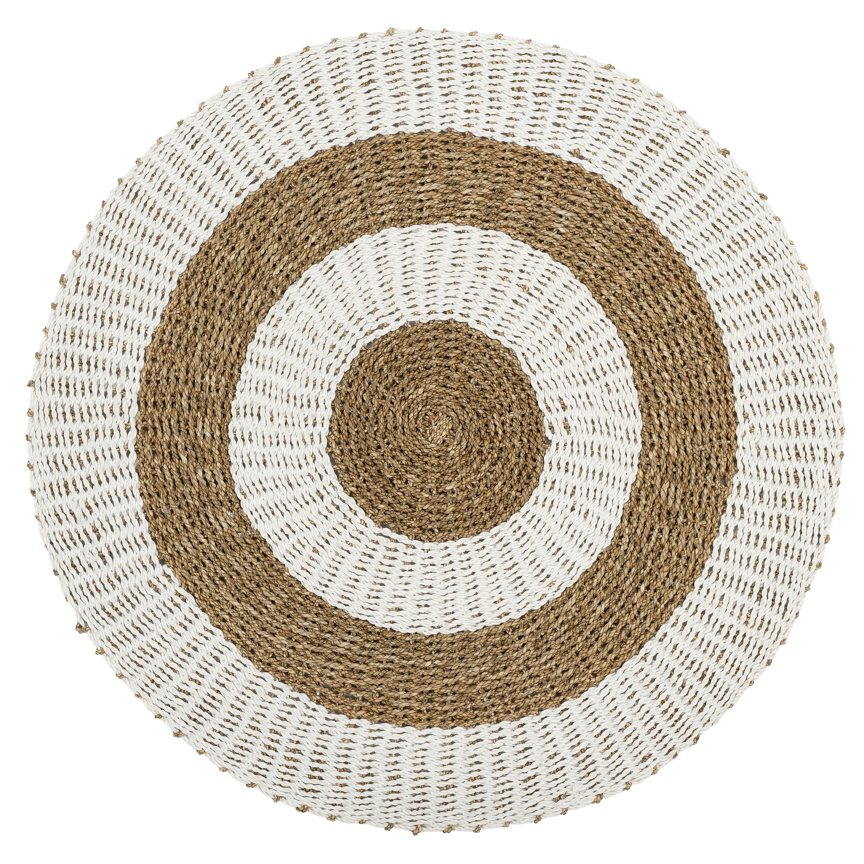 Kilim Jüt Naturel Beyaz Çizgili D.100 cm
