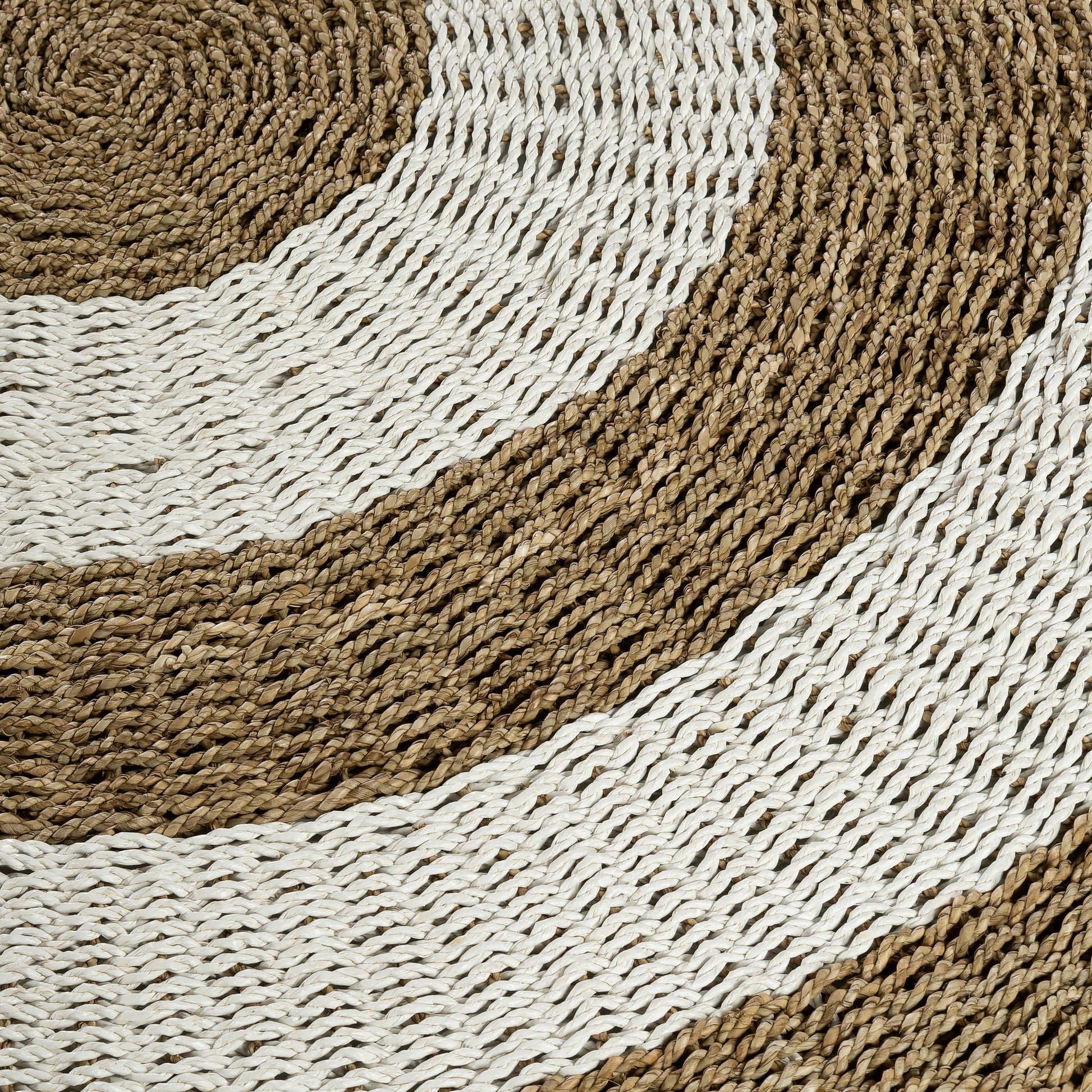 Kilim Jüt Naturel Beyaz Çizgili D.150 cm