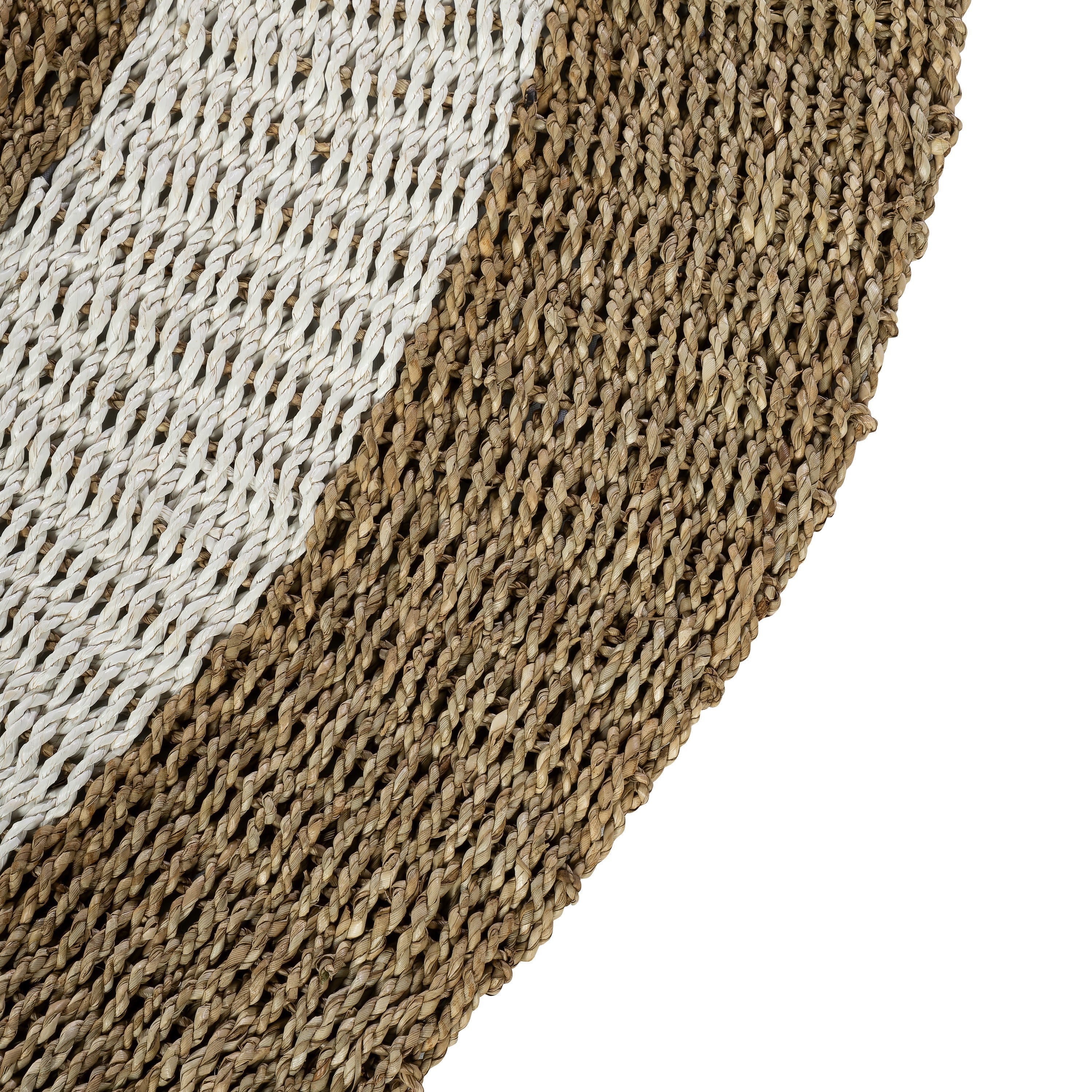 Kilim Jüt Naturel Beyaz Çizgili D.150 cm