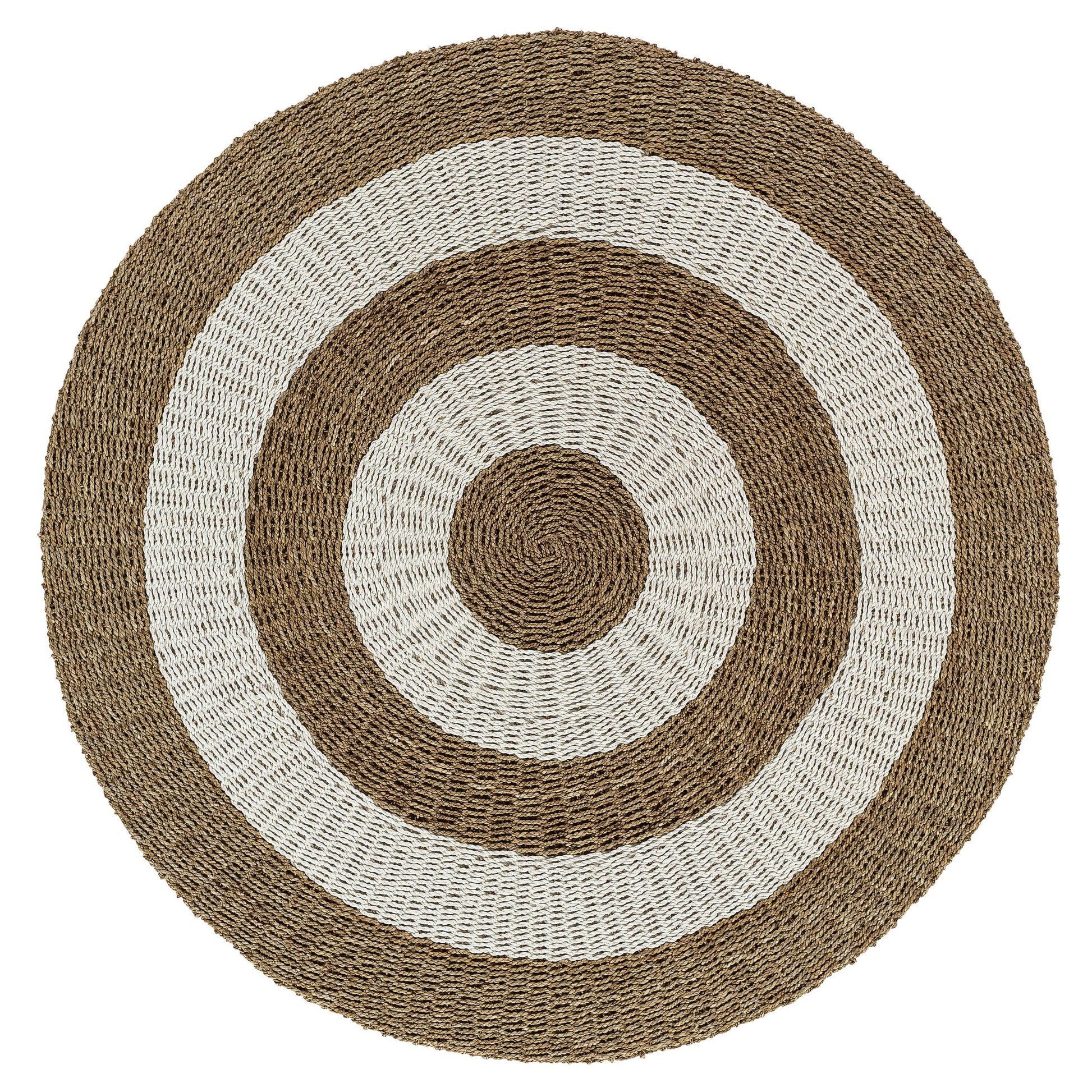 Kilim Jüt Naturel Beyaz Çizgili D.150 cm