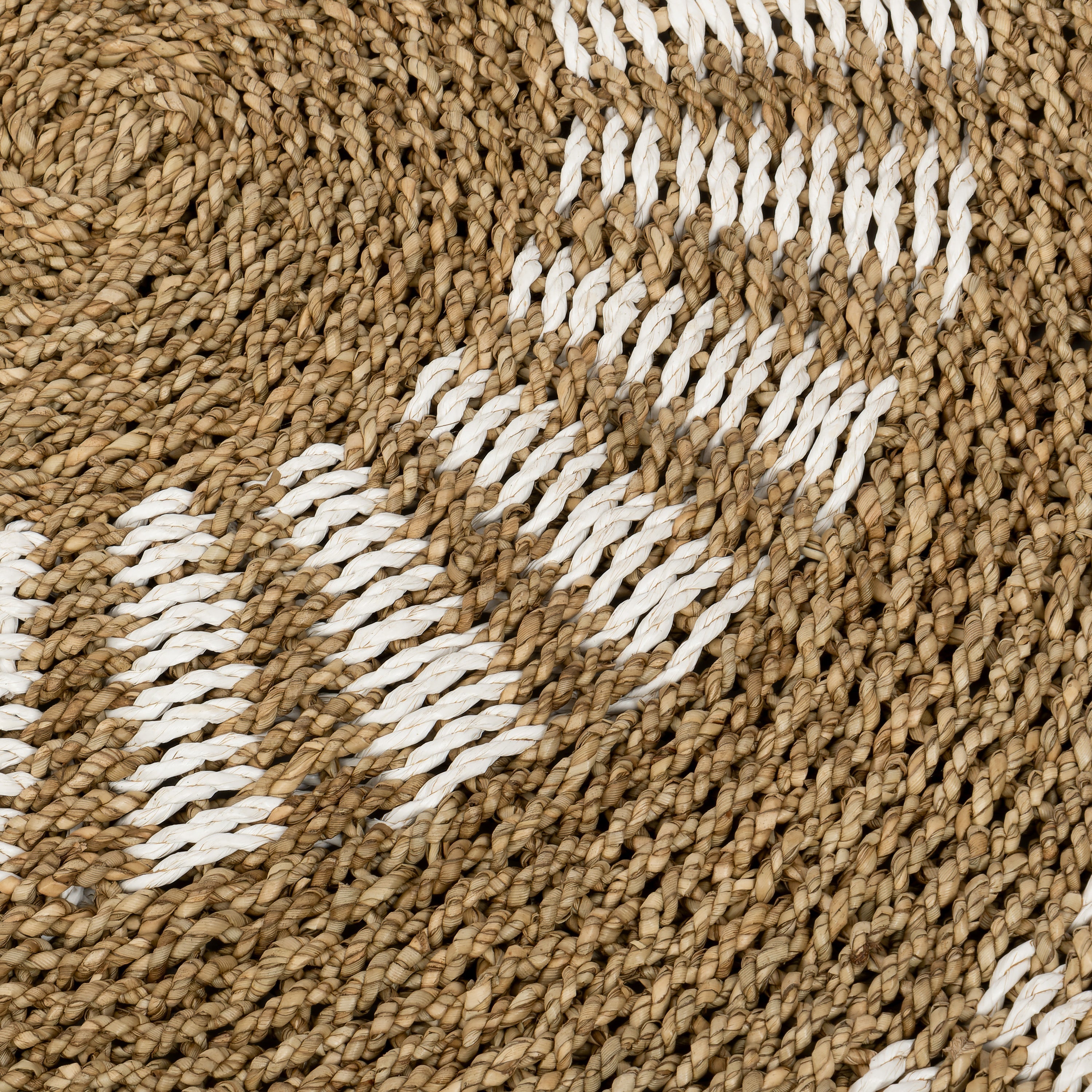 Kilim Jüt Naturel Beyaz Desenli D.100 cm