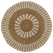 Kilim Jüt Naturel Beyaz Desenli D.100 cm
