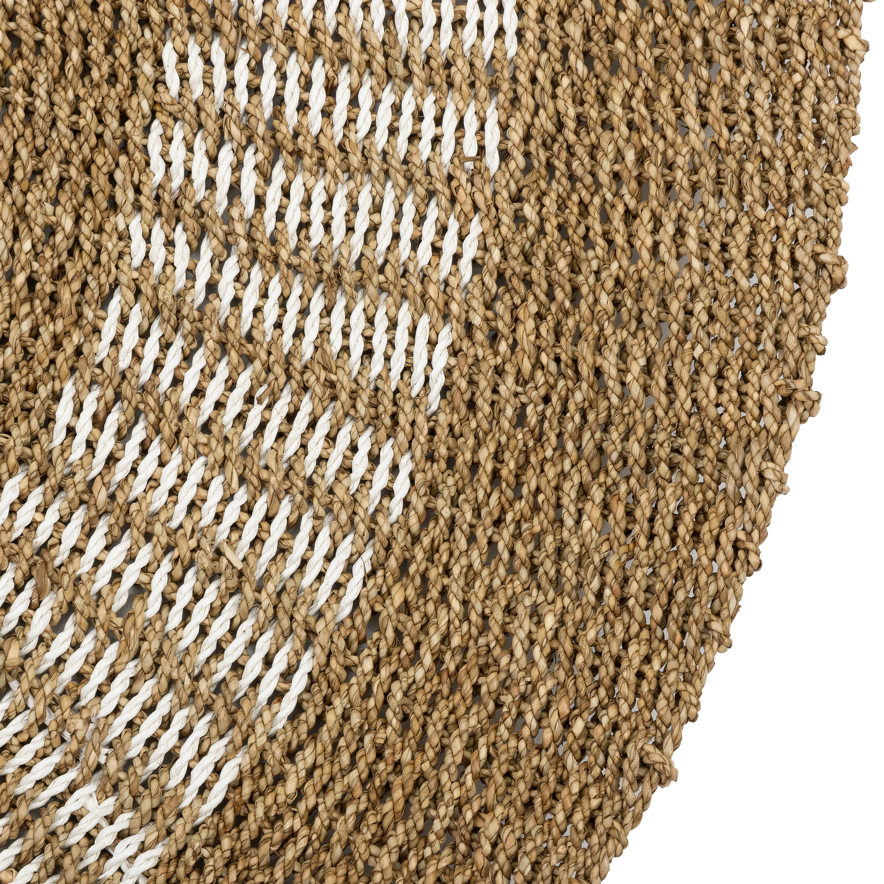Kilim Jüt Naturel Beyaz Desenli D.150 cm