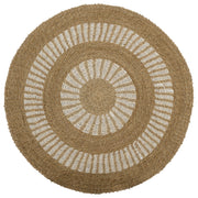 Kilim Jüt Naturel Beyaz Desenli D.150 cm