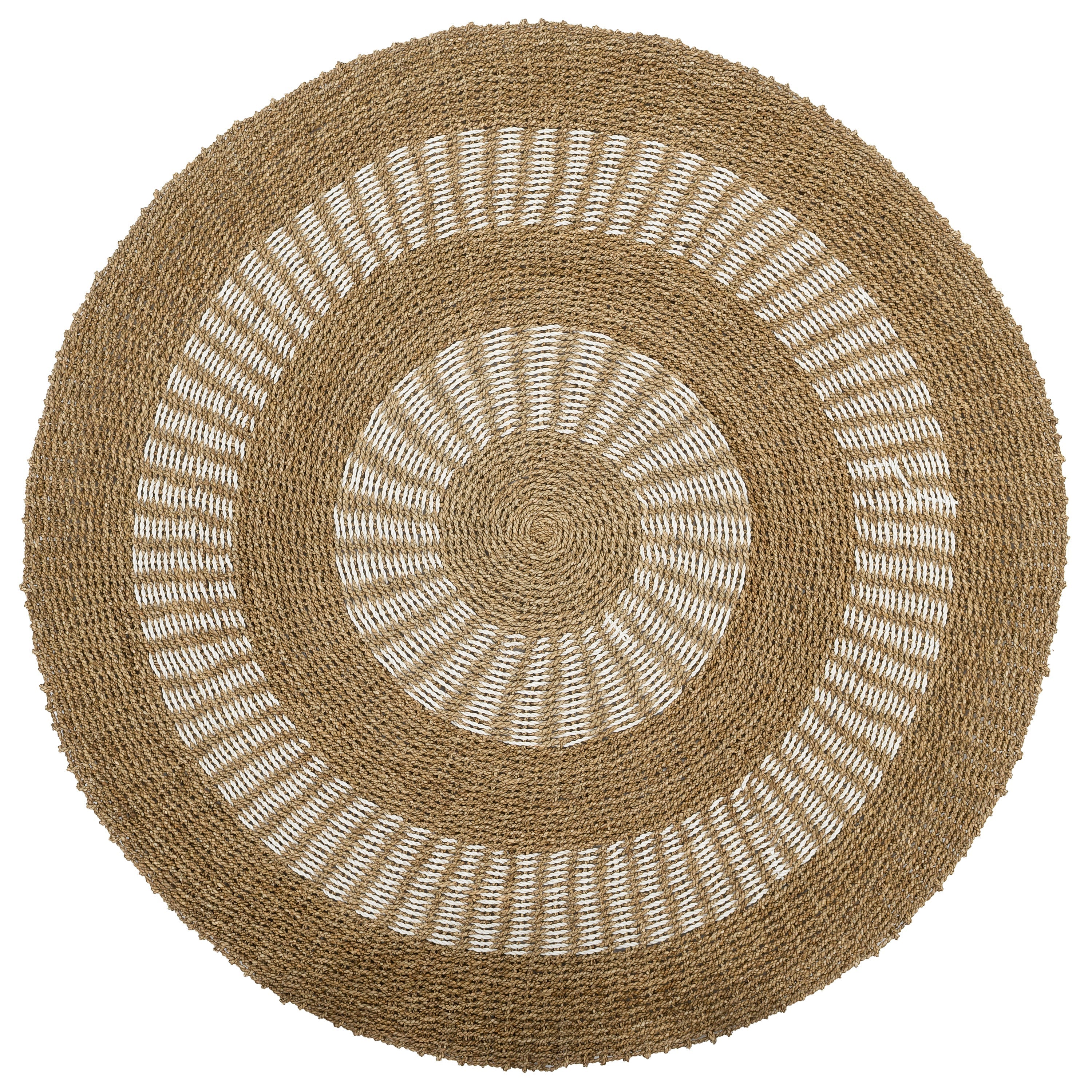 Kilim Jüt Naturel Beyaz Desenli D.150 cm