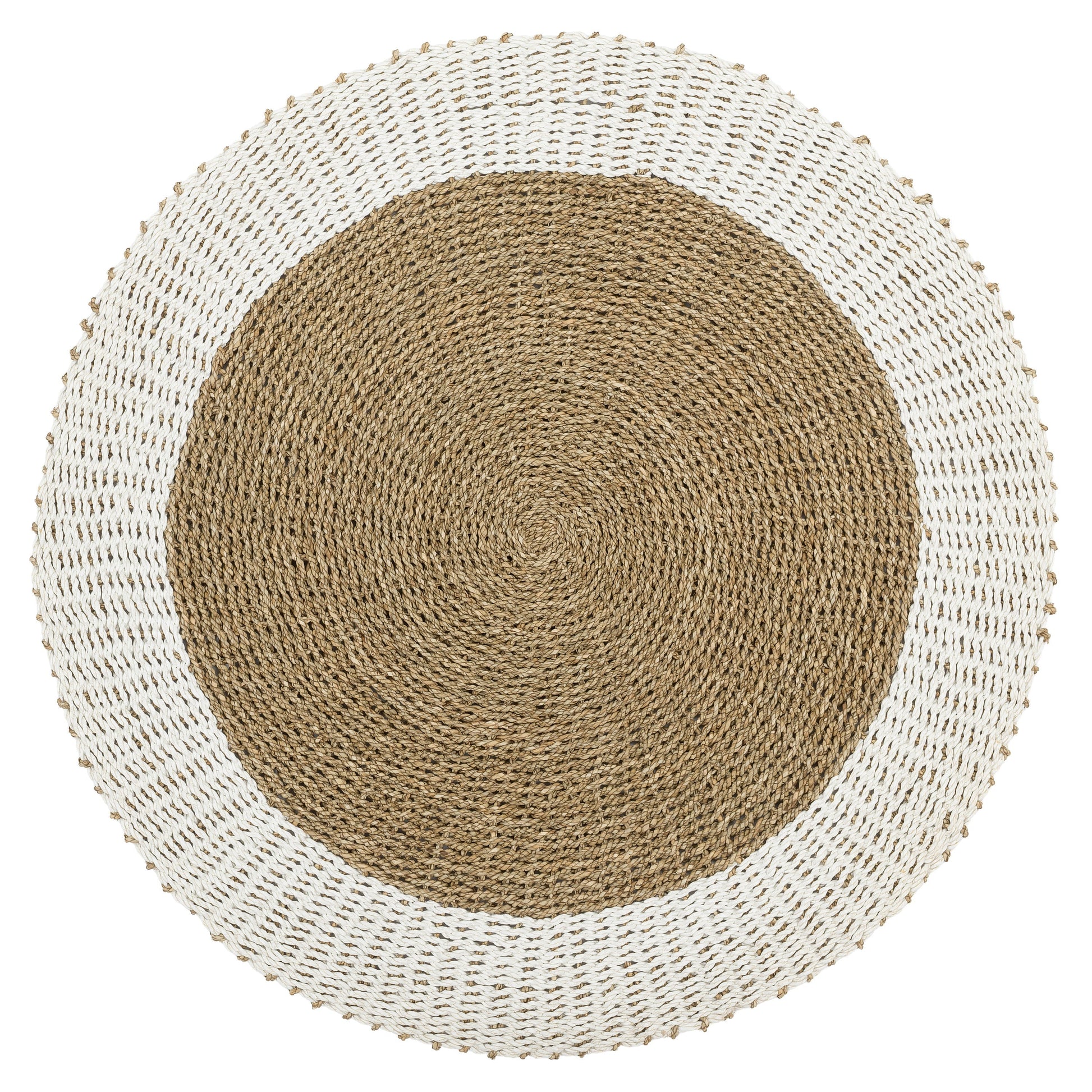 Kilim Jüt Naturel Beyaz Kenarlı D.100 cm