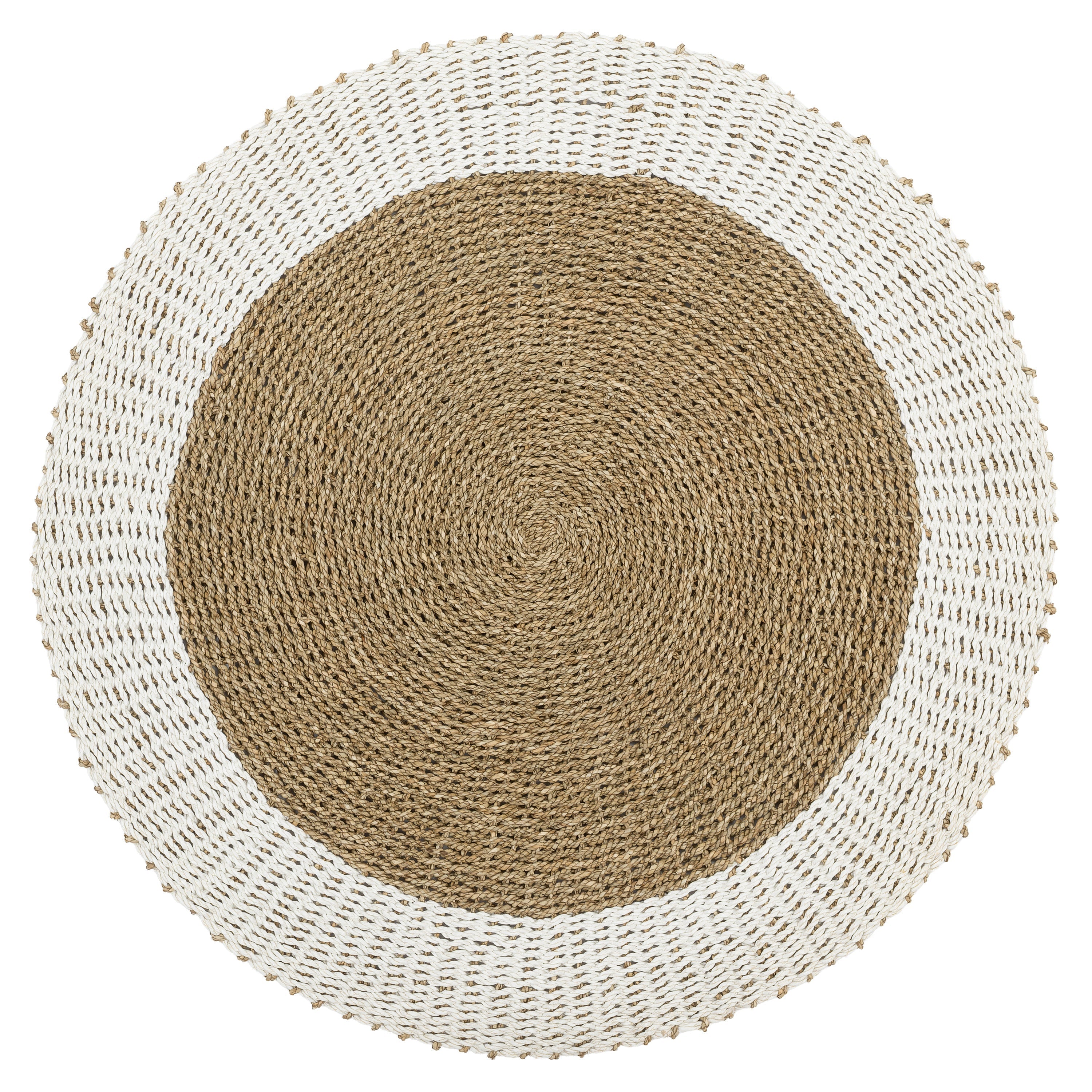 Kilim Jüt Naturel Beyaz Kenarlı D.100 cm
