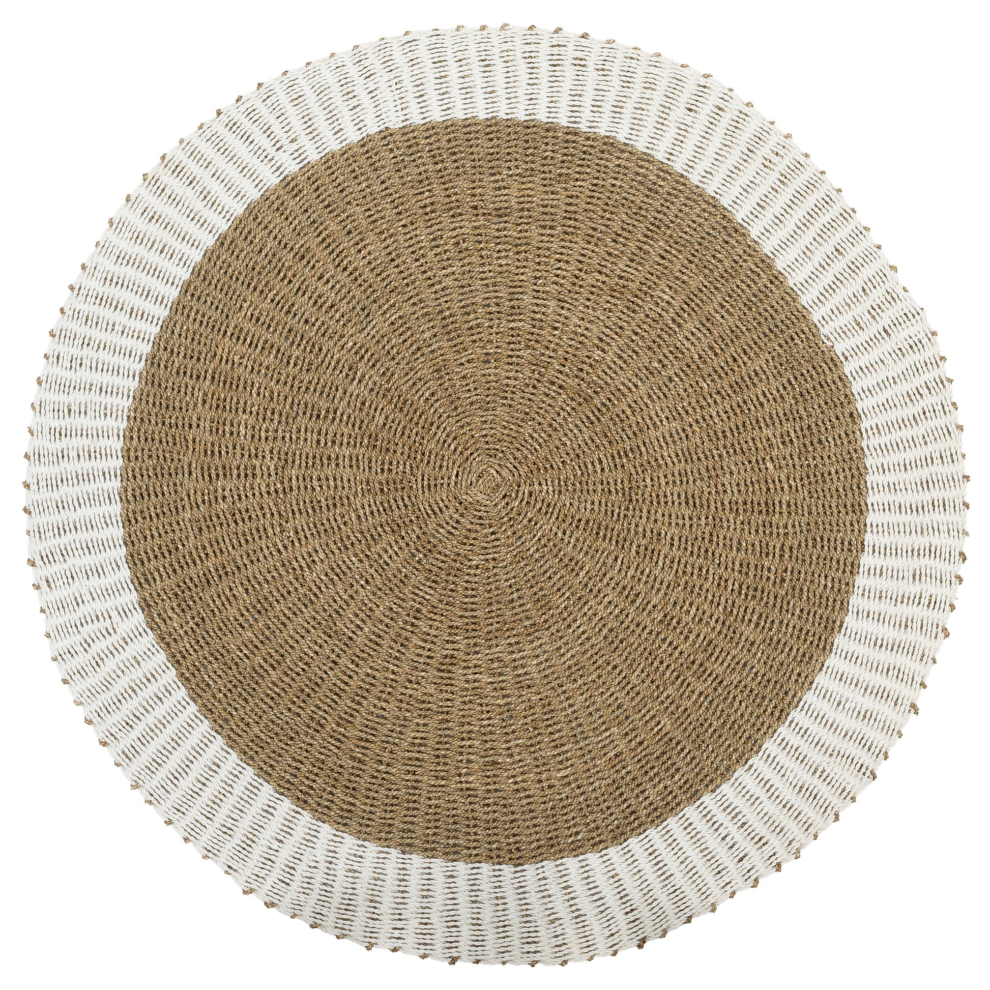 Kilim Jüt Naturel Beyaz Kenarlı D.150 cm