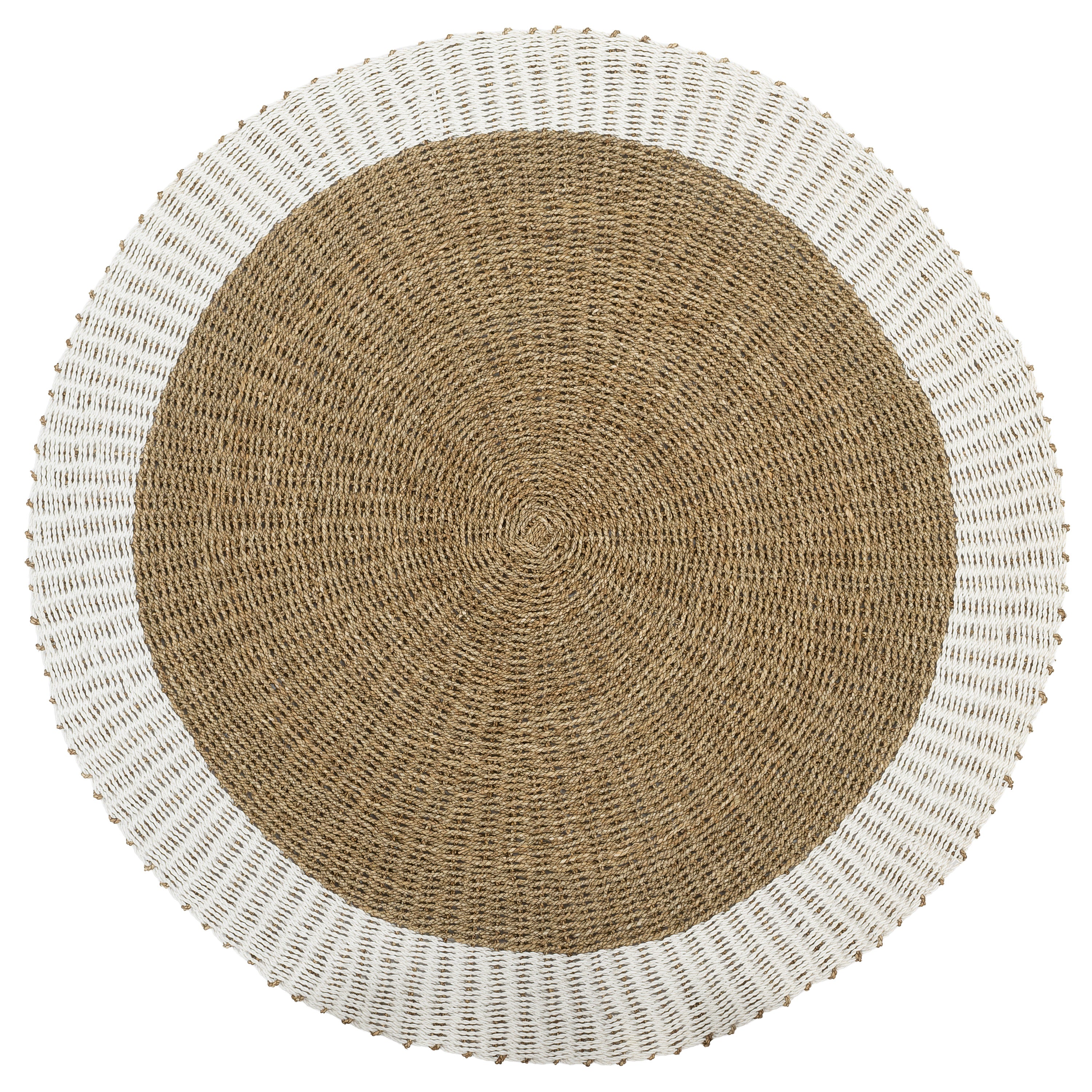 Kilim Jüt Naturel Beyaz Kenarlı D.150 cm