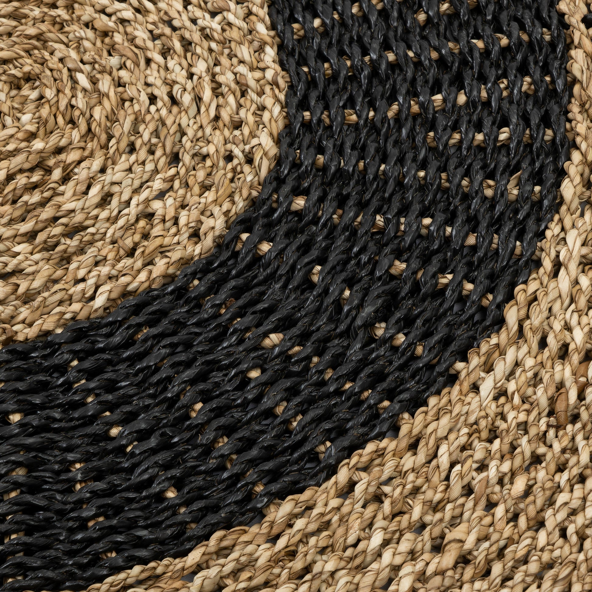 Kilim Jüt Naturel Siyah Çizgili D.100 cm