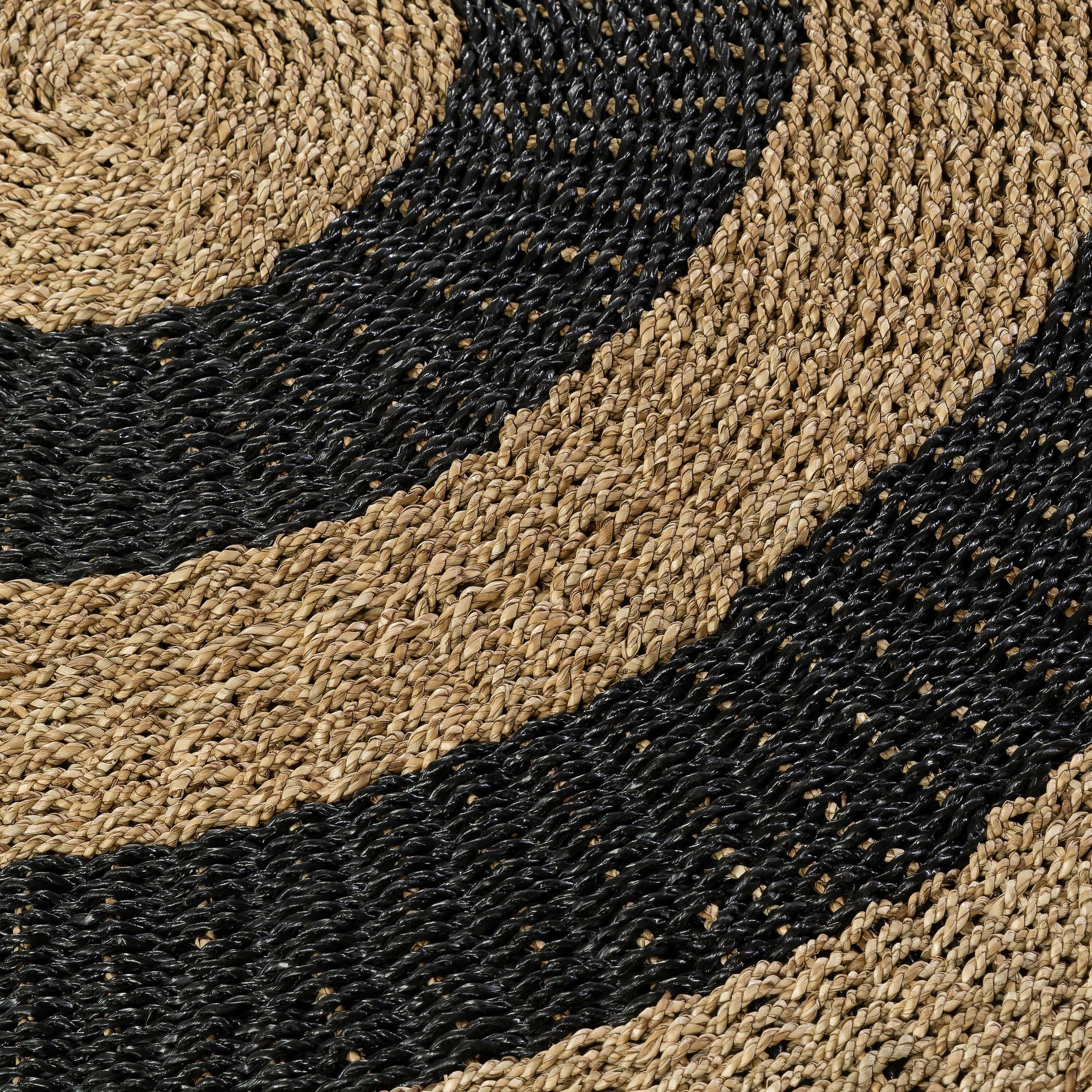 Kilim Jüt Naturel Siyah Çizgili D.150 cm