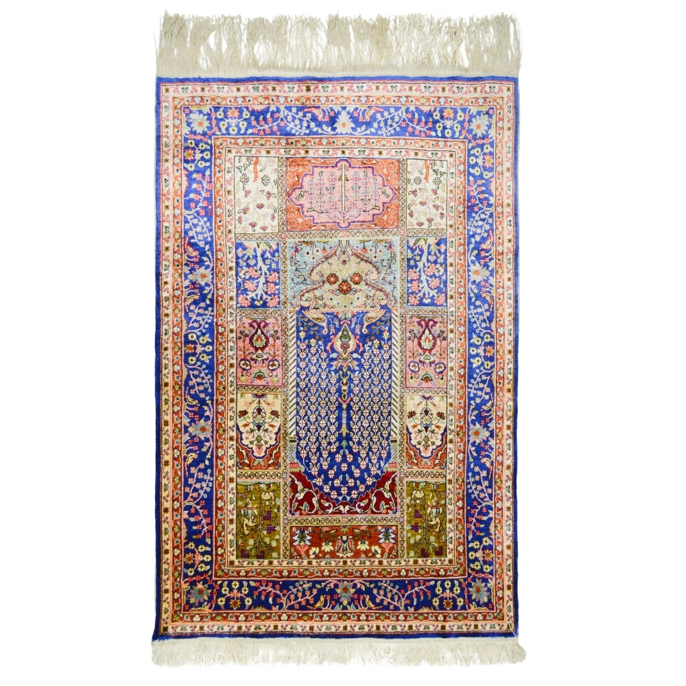 İpekten El Dokuma Namazlık Kayseri Halısı 78x116 Cm