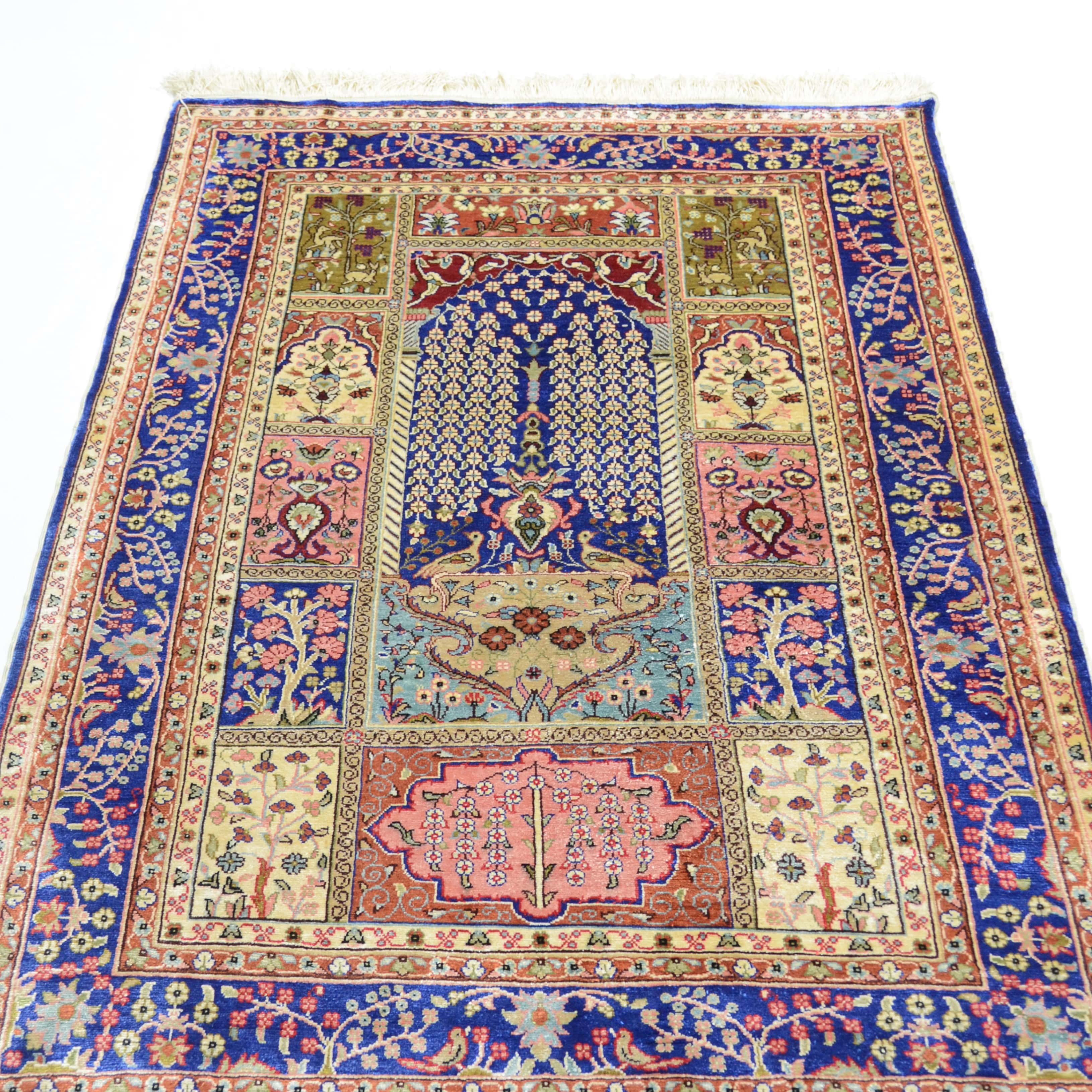 İpekten El Dokuma Namazlık Kayseri Halısı 78x116 Cm