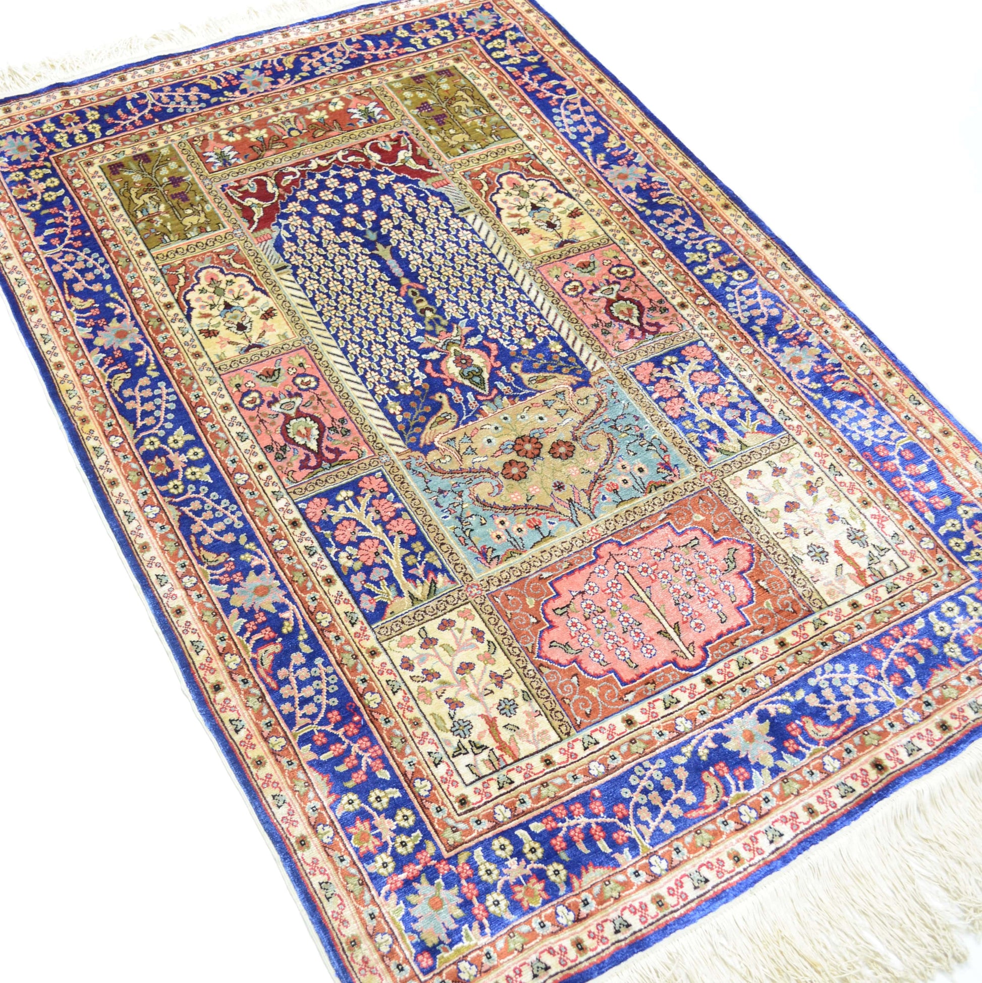 İpekten El Dokuma Namazlık Kayseri Halısı 78x116 Cm