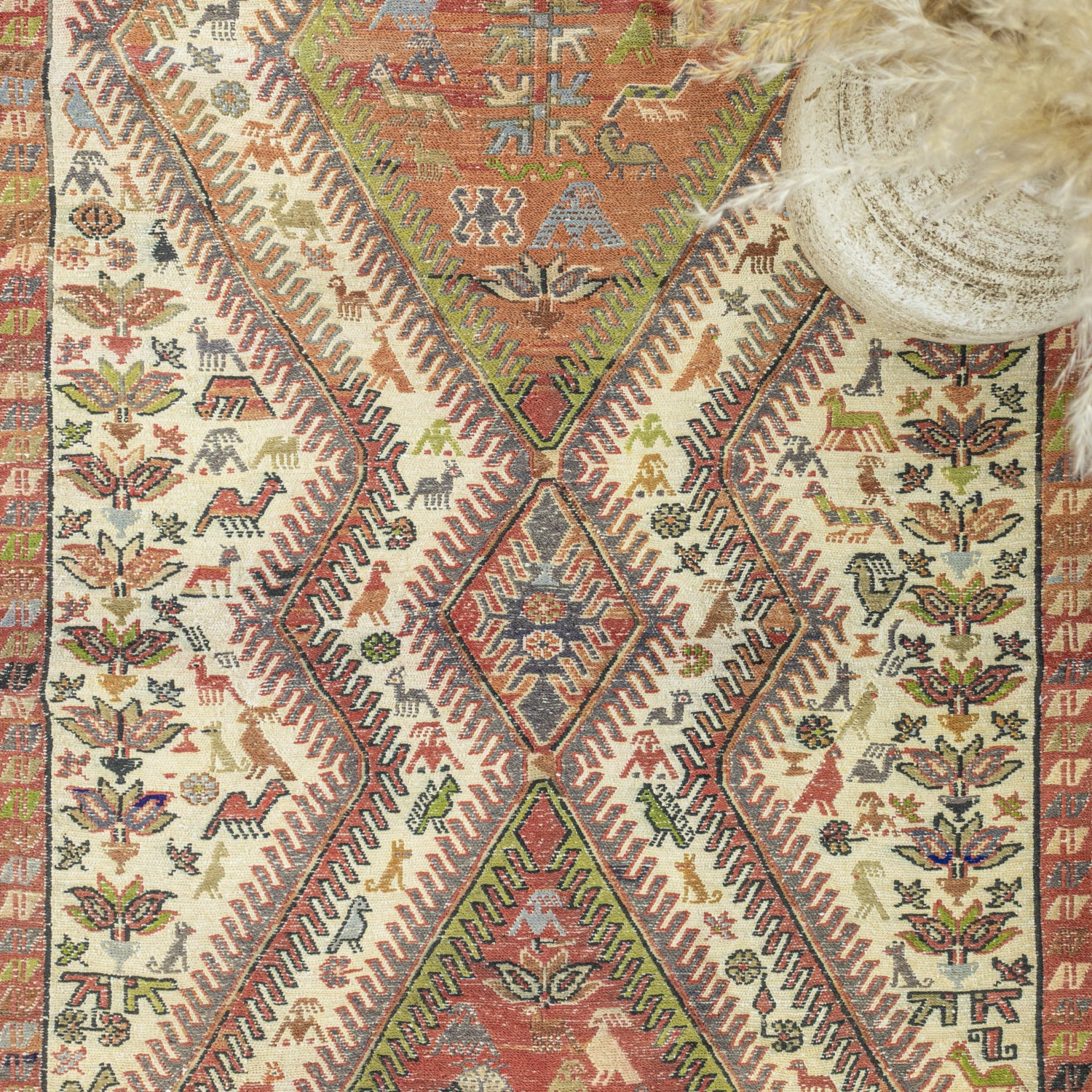 Kirk Geometrik Tasarımlı Sumak Kilim 115x192 cm