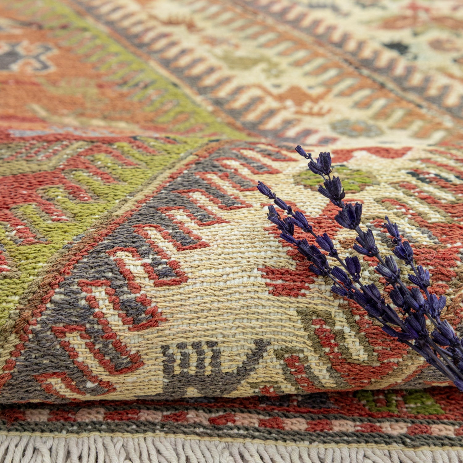 Kirk Geometrik Tasarımlı Sumak Kilim 115x192 cm
