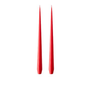 Kırmızı Kokusuz 2'Li Konik Mum 32 Cm