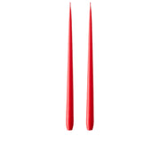 Kırmızı Kokusuz 2'Li Uzun Konik Mum 42 Cm