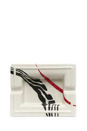 Kırmızı Zebra Desenli Seramik Puro Küllüğü
