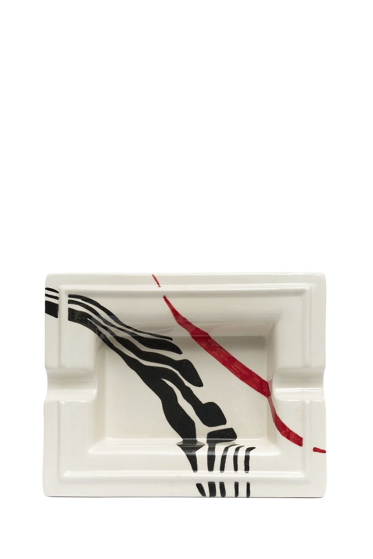 Kırmızı Zebra Desenli Seramik Puro Küllüğü
