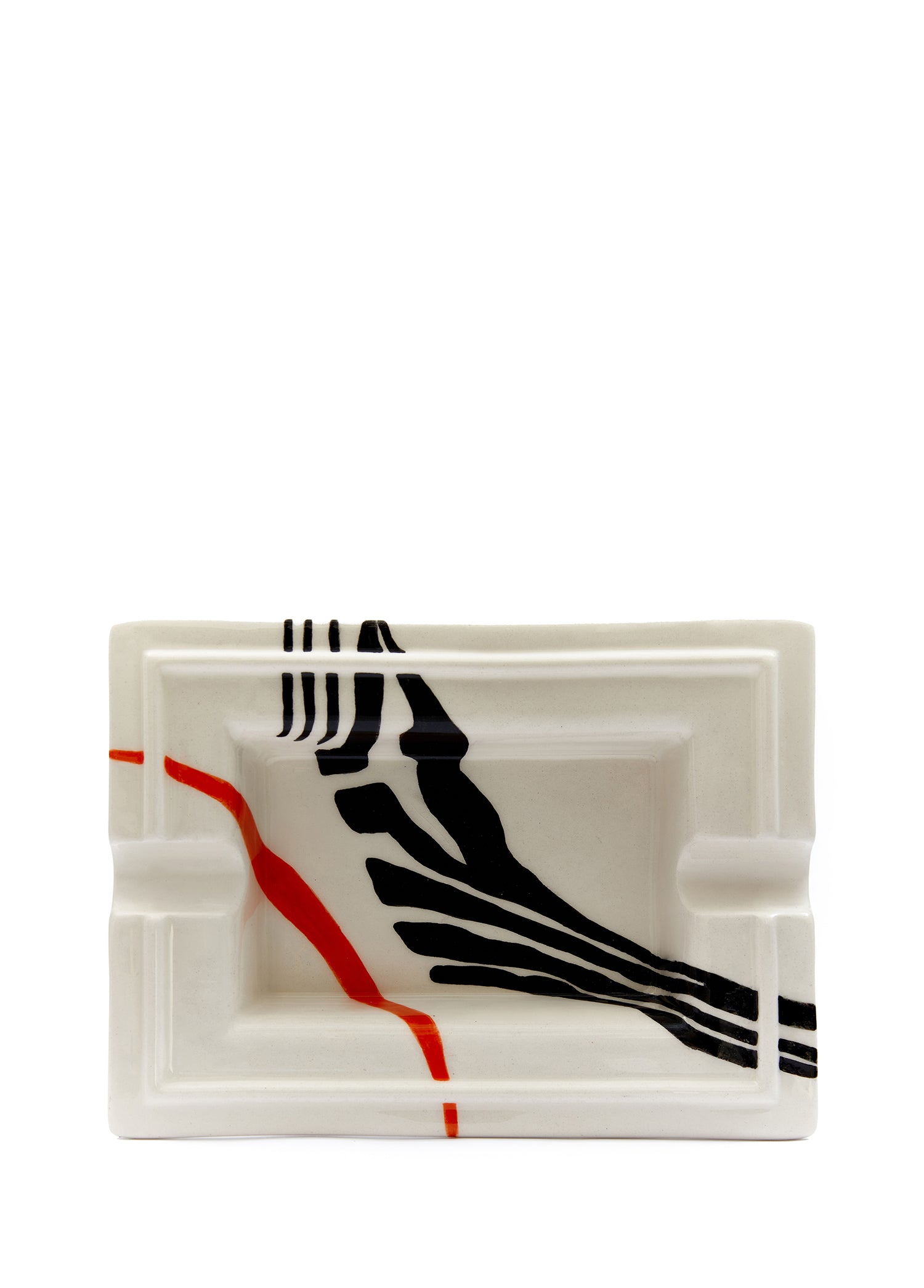 Kırmızı Zebra Desenli Seramik Puro Küllüğü